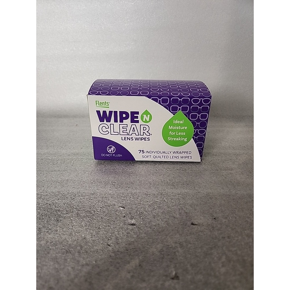 Flents WIPE'N Lens Wipes, Clear, 75 Count, Packaging may vary